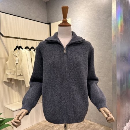 집업 하이넥 니트 가디건