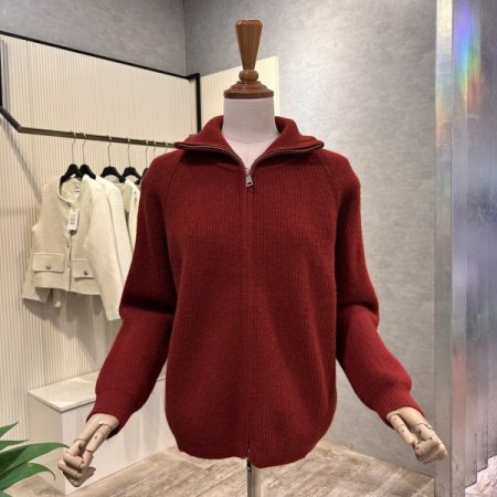 집업 하이넥 니트 가디건