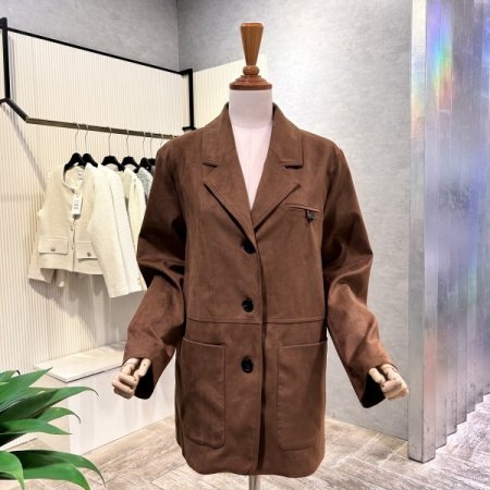 싱글 스웨이드 카라 자켓