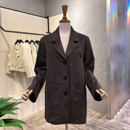 싱글 스웨이드 카라 자켓