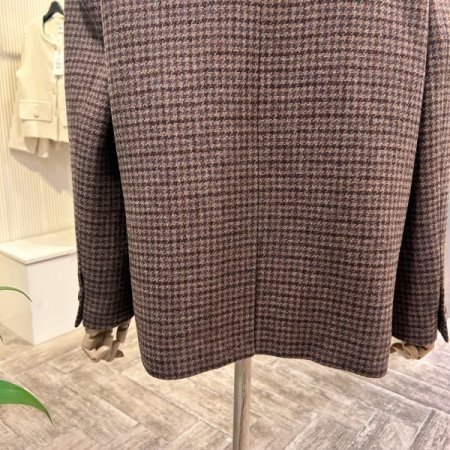 체크 단추 카라 자켓