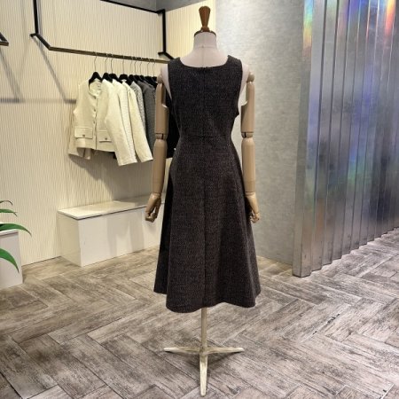 뷔스티에 단추 플레어 원피스