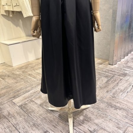 페이크 레더 뷔스티에 롱 원피스