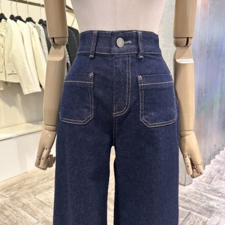 속 밴딩 포켓 부츠컷 데님 팬츠