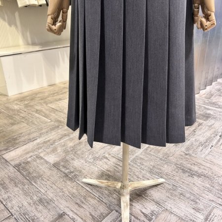 벨트 플리츠 셋업 롱 스커트