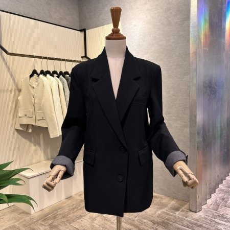 체크 롤업 소매 정장 자켓