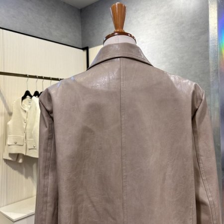 빅 포켓 인조 가죽 자켓