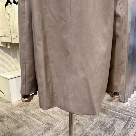 빅 포켓 인조 가죽 자켓