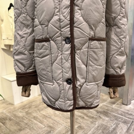 골덴 배색 단추 패딩 점퍼