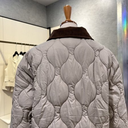 골덴 배색 단추 패딩 점퍼