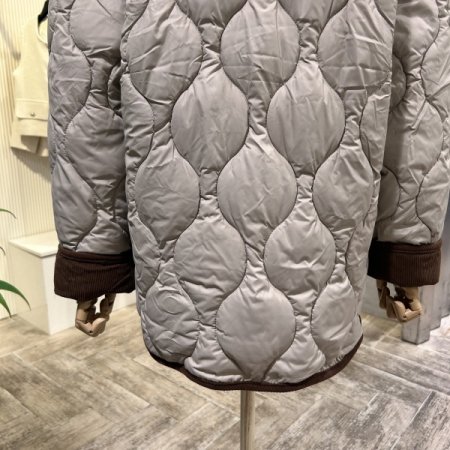 골덴 배색 단추 패딩 점퍼