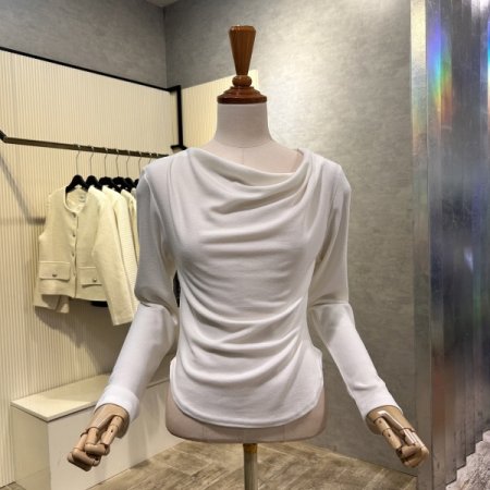 크롭 셔링 티셔츠