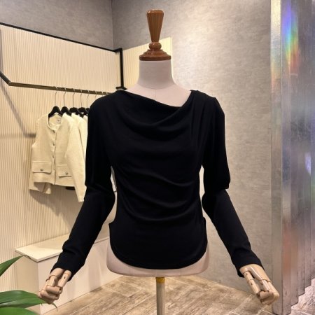 크롭 셔링 티셔츠