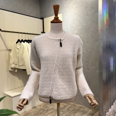 크롭 사선 집업 가디건