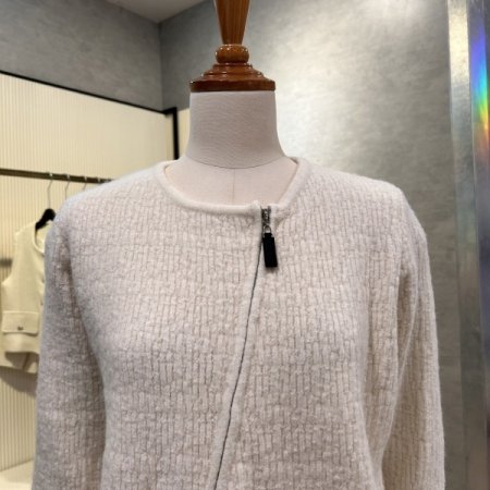 크롭 사선 집업 가디건