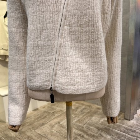 크롭 사선 집업 가디건