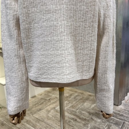 크롭 사선 집업 가디건