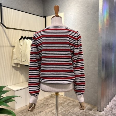 스트라이프 모혼방 니트