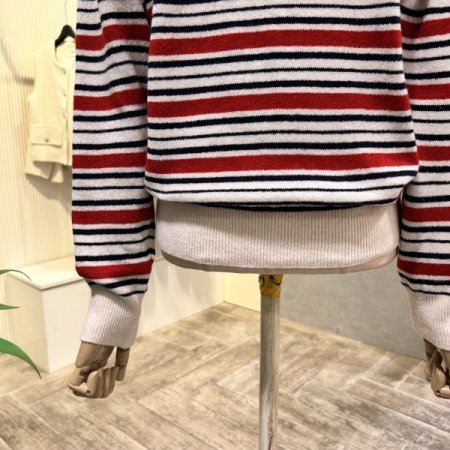 스트라이프 모혼방 니트