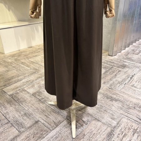 스트랩 셔링 페이크 레더 롱 스커트