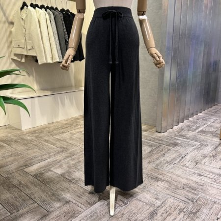 와이드 스트랩 니트 팬츠