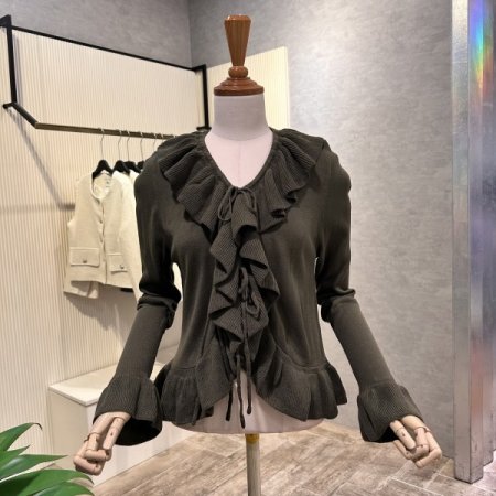 프릴 스트랩 가디건