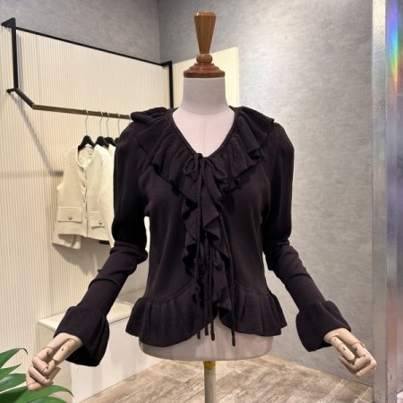 프릴 스트랩 가디건