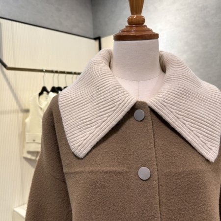 니트 카라 탈부착 단추 가디건