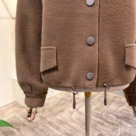 니트 카라 탈부착 단추 가디건