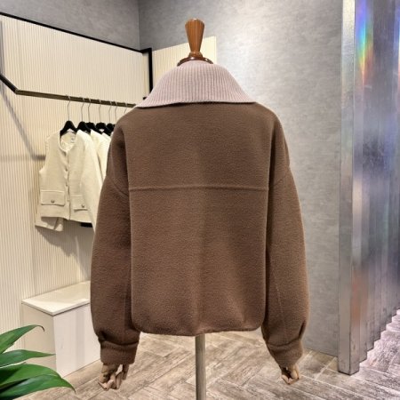 니트 카라 탈부착 단추 가디건