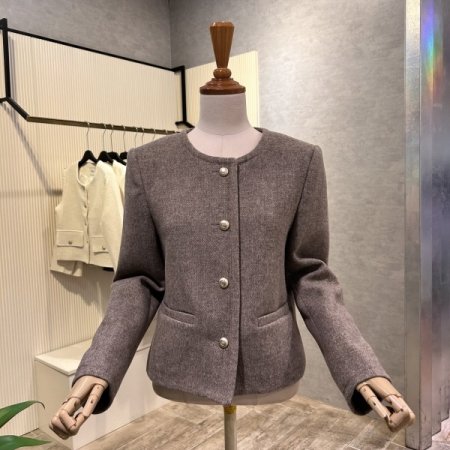 모혼방 라운드 단추 자켓