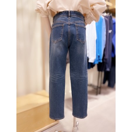 스트레이트핏 중청 기모 데님팬츠