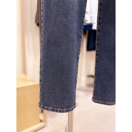 스트레이트핏 중청 기모 데님팬츠