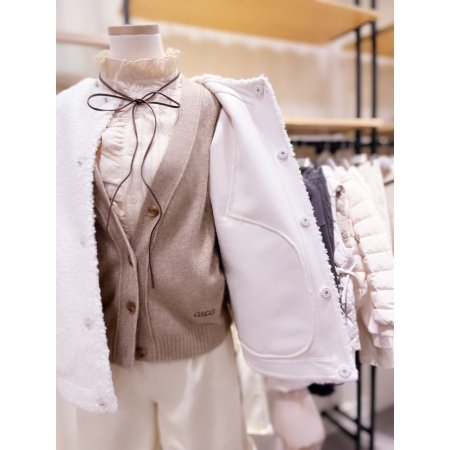 라운드넥 뽀글이 무스탕