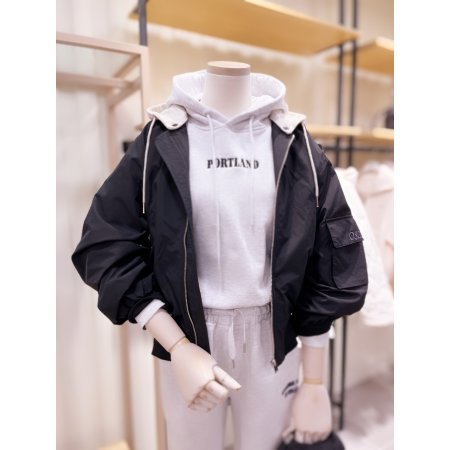 져지후드 탈착 단면립 항공점퍼	