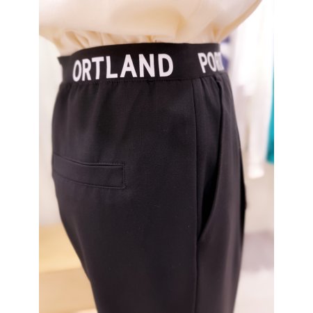 울밴드 프린팅 원턱 와이드 팬츠