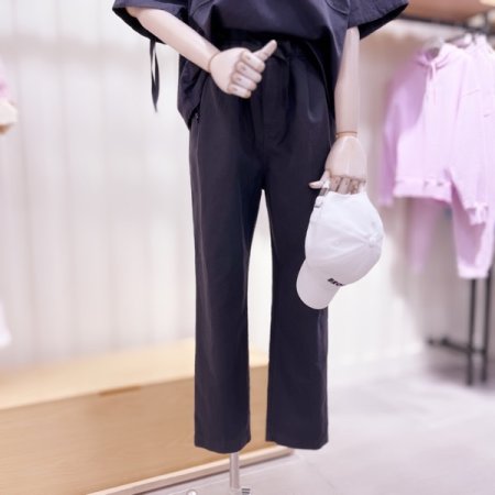 투턱 린넨 밴딩 팬츠