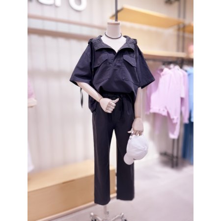 투턱 린넨 밴딩 팬츠