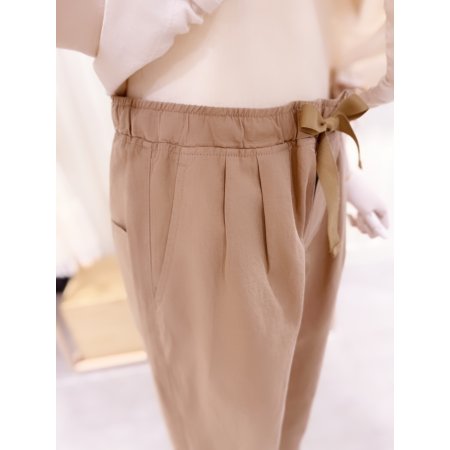 투턱 린넨 밴딩 팬츠