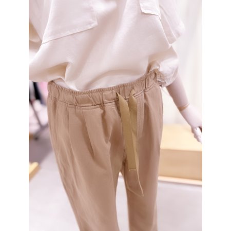 투턱 린넨 밴딩 팬츠