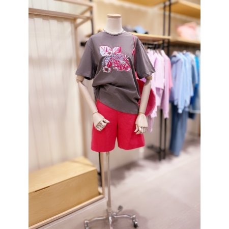 라즈베리 비즈자수 반팔 티셔츠