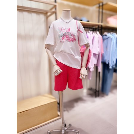 라즈베리 비즈자수 반팔 티셔츠