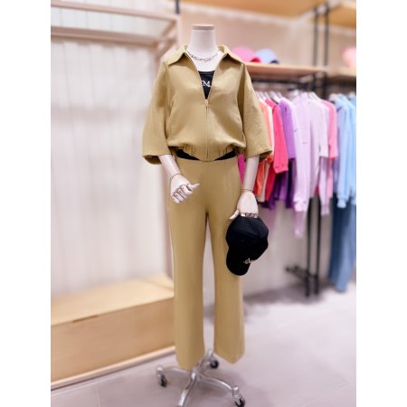 스탠카라 블루종 린넨 집업 자켓