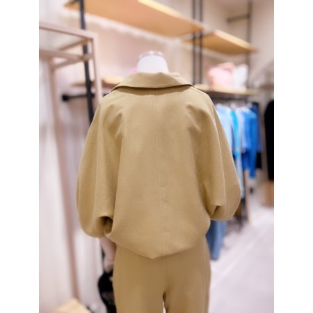 스탠카라 블루종 린넨 집업 자켓