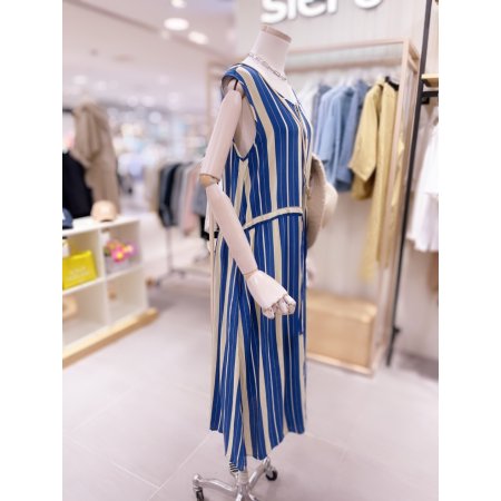 단추여밈 스트라이프 원피스