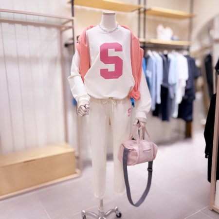 S후로피 밑단 스트링 맨투맨 티셔츠