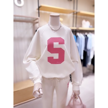 S후로피 밑단 스트링 맨투맨 티셔츠