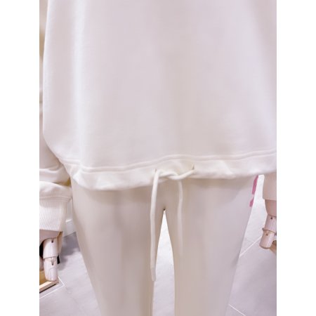 S후로피 밑단 스트링 맨투맨 티셔츠