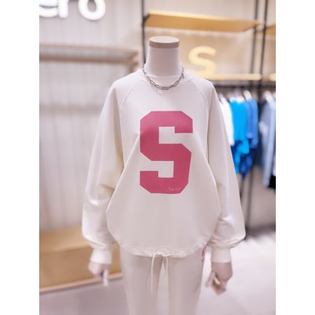 S후로피 밑단 스트링 맨투맨 티셔츠