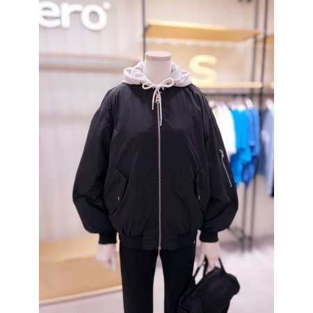 후드 탈착 오버핏 패딩 항공 점퍼